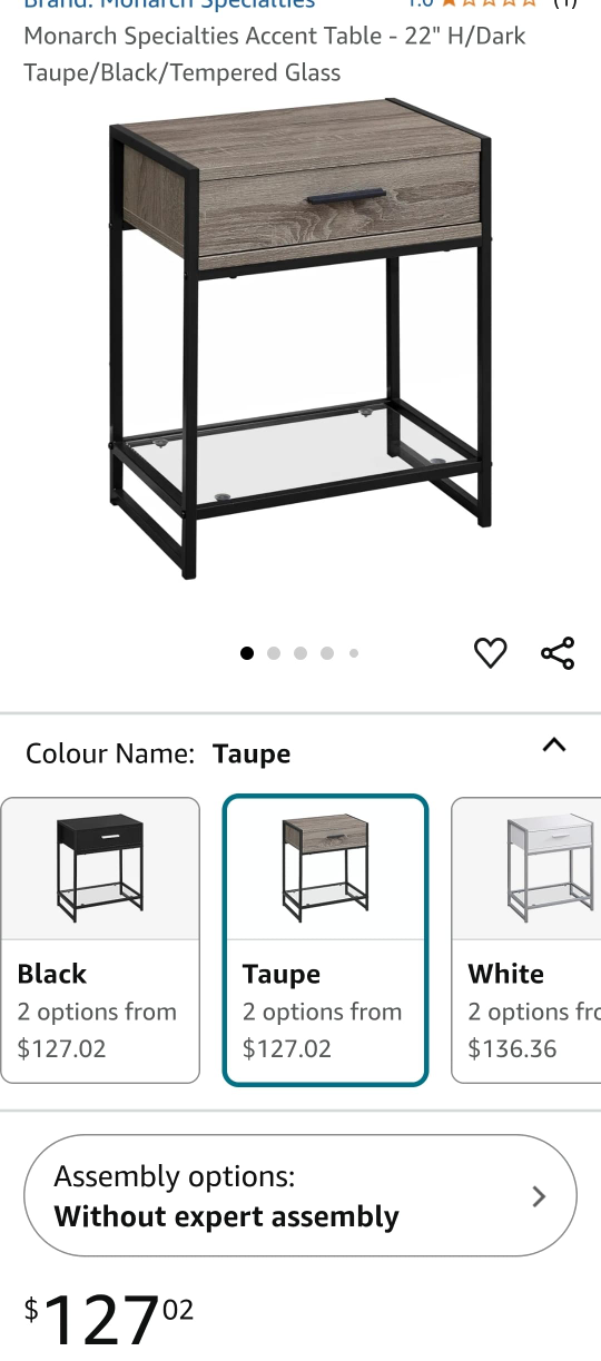 Monarch Specialties Accent Table - Taupe