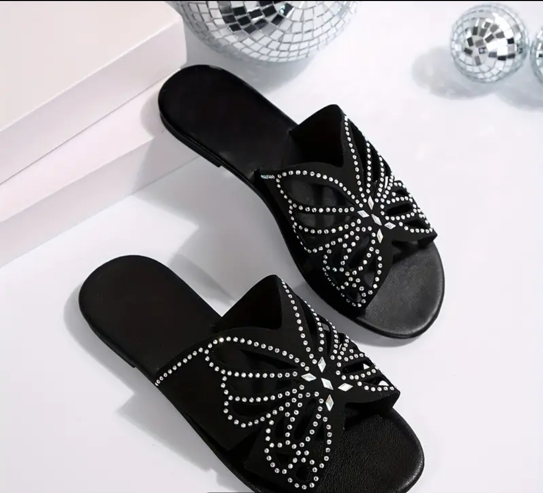 Rhinestone Butterfly Slides - Size 10 - photo 2