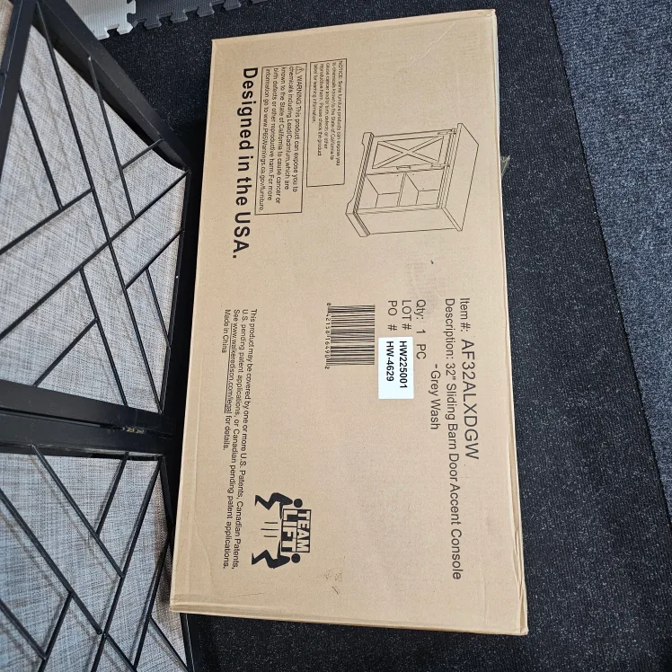 BRAND NEW Grey Wash Farmhouse Sliding Barn Door Cabinet image indicator(8)