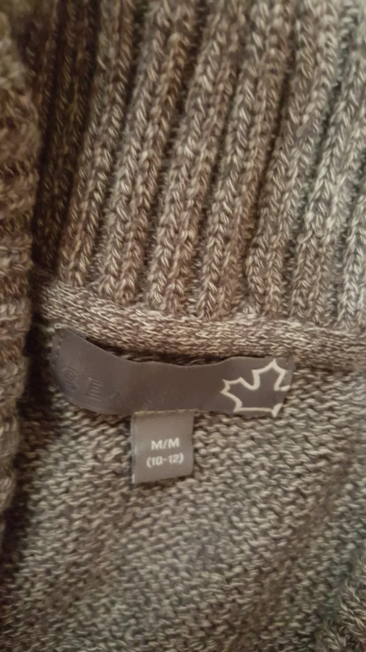 Men's Size Medium Grey Cable Knit Cardigan Sweater image indicator(2)