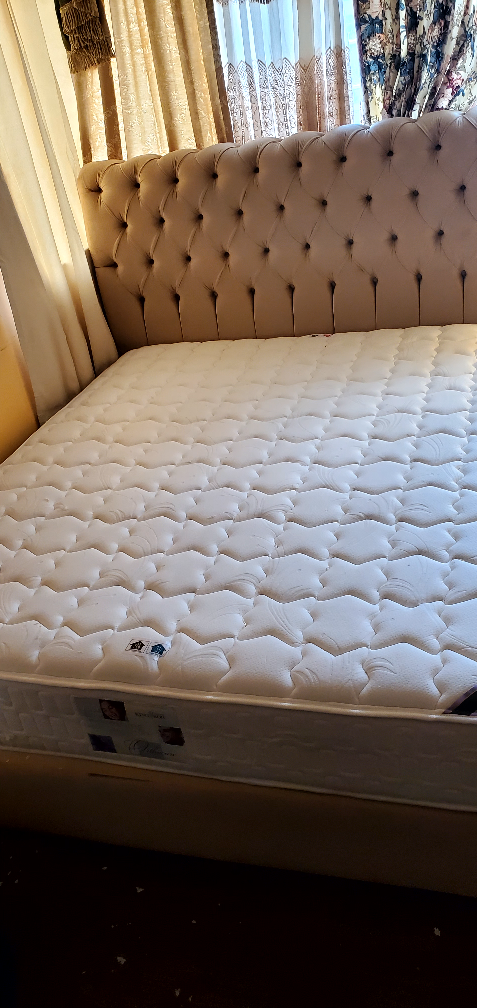Queen-size Mattress and Upholstered Bed Frame