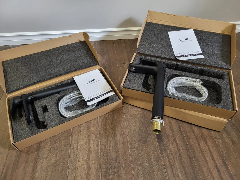 New Black Single Hole Bathroom Faucet image indicator(6)