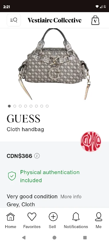 GUESS Grey Cloth Handbag thumbnail