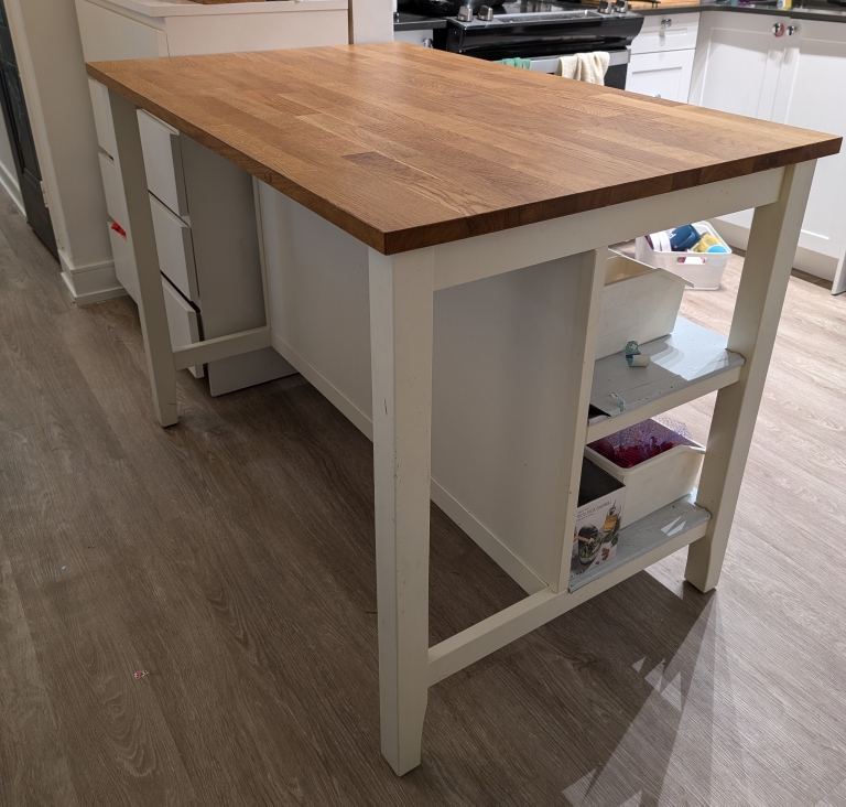 IKEA Kitchen Island with Butcher Block Top
