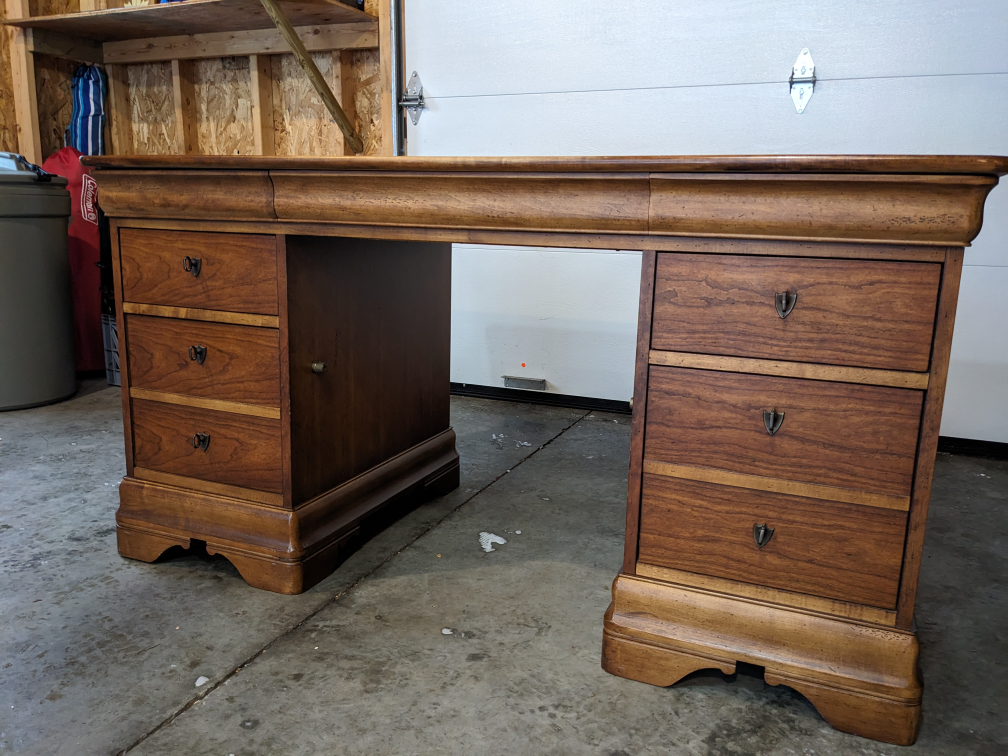 New Price -Double Pedestal Executive Desk 58" In Walnut