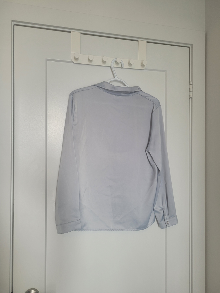 Light Blue Satin Blouse - photo 2
