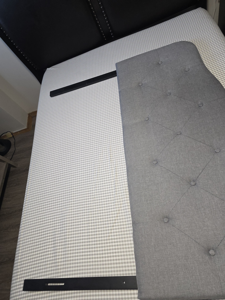 Grey Upholstered Headboard double Size - photo 2