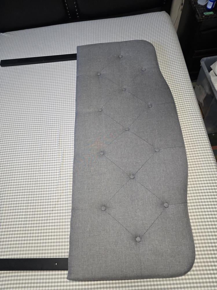 Grey Upholstered Headboard double Size - photo 4
