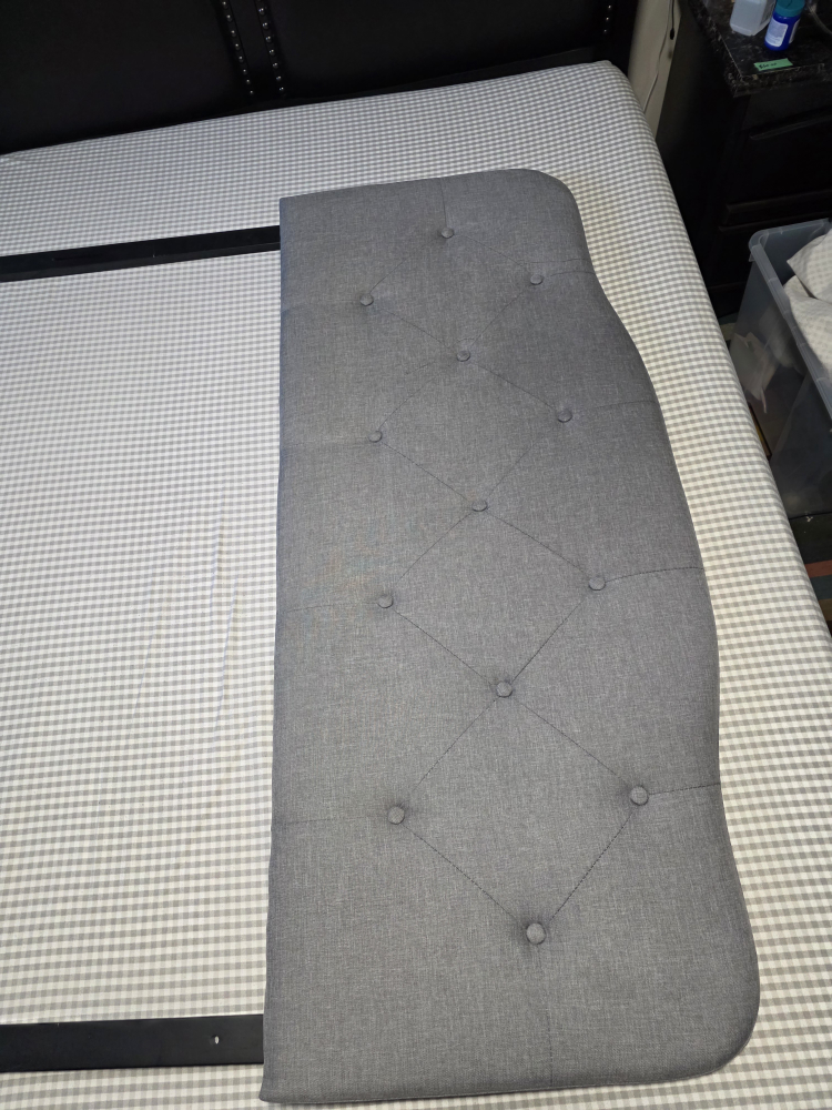 Grey Upholstered Headboard double Size - photo 5