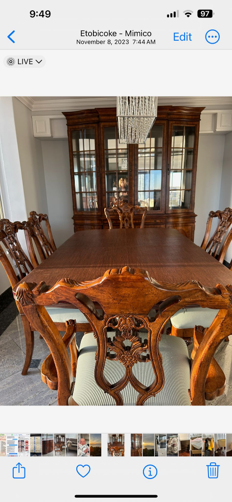 Elegant Antique Dining Set with China Cabinet