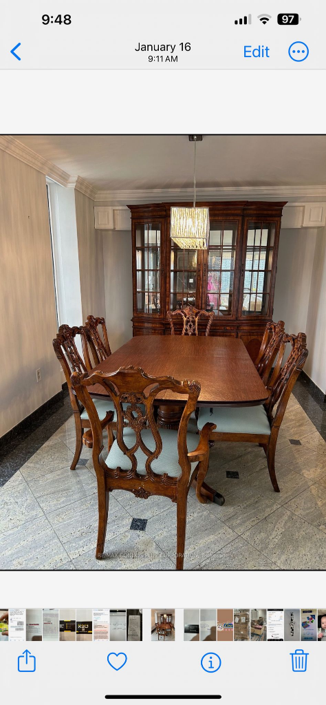 Elegant Antique Dining Set with China Cabinet - photo 2