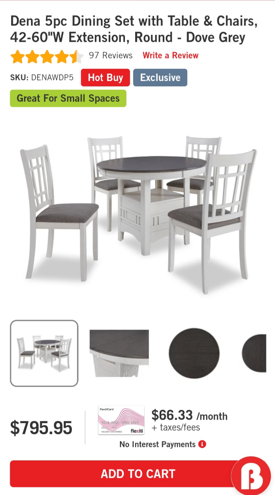 5-Piece Dove Grey Round Dining Set with Extension Table - photo 3