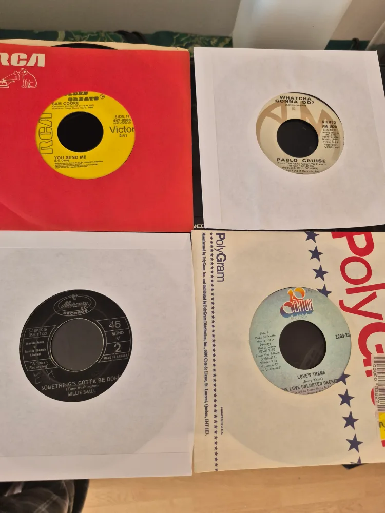Collection of 12 Vintage 45 RPM Records image indicator(4)