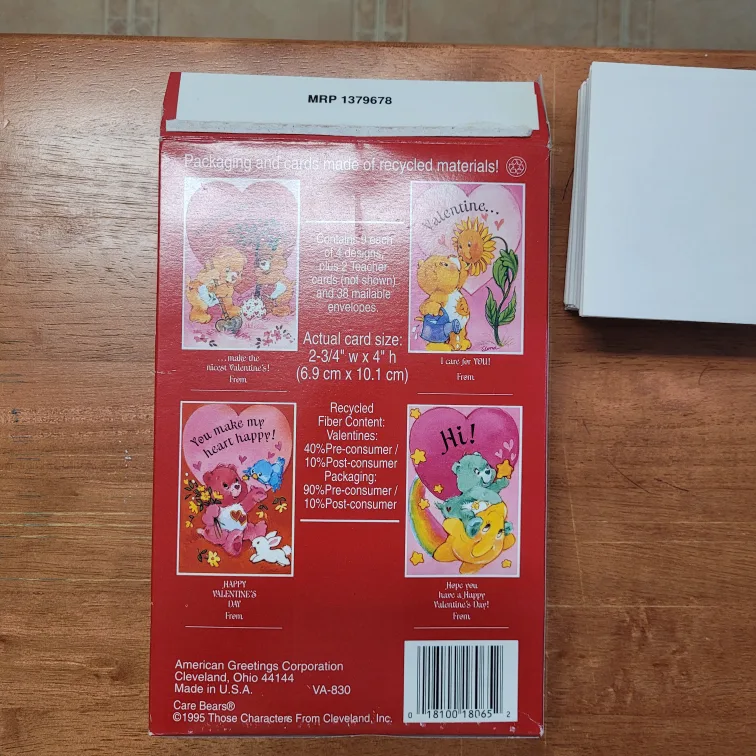 Vintage Care Bears Valentine's Day Cards - 38 Cards! 1995 image indicator(7)