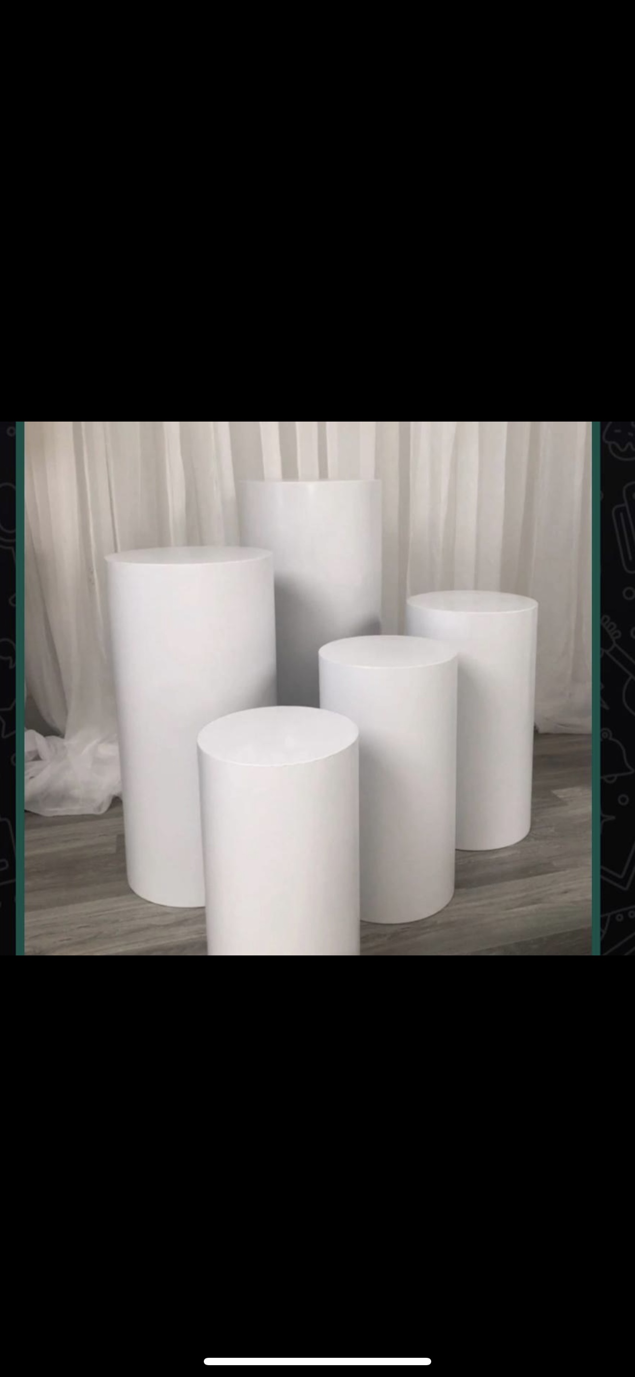 Set of 4 White Round Pedestals,plinths for birthdays