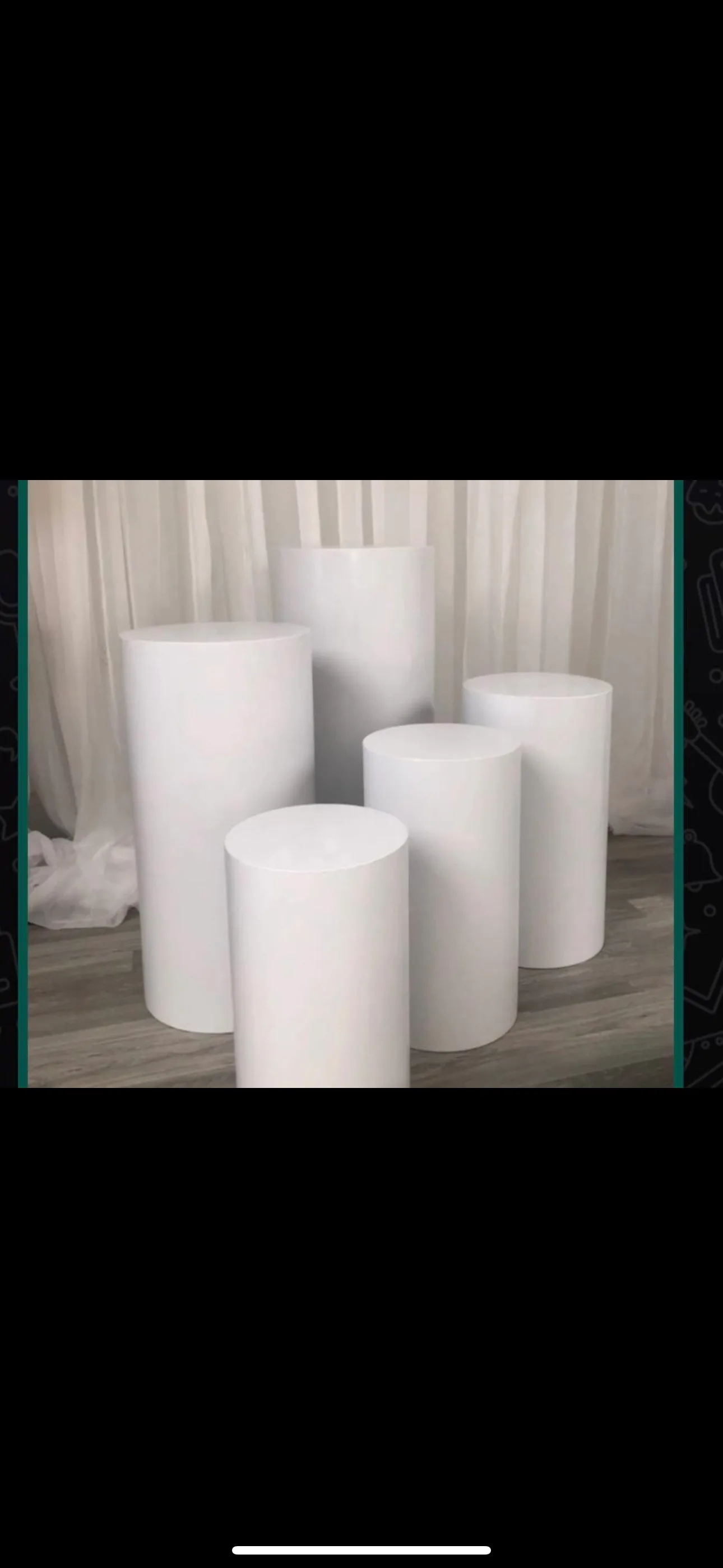 Set of 4 White Round Pedestals,plinths for birthdays thumbnail