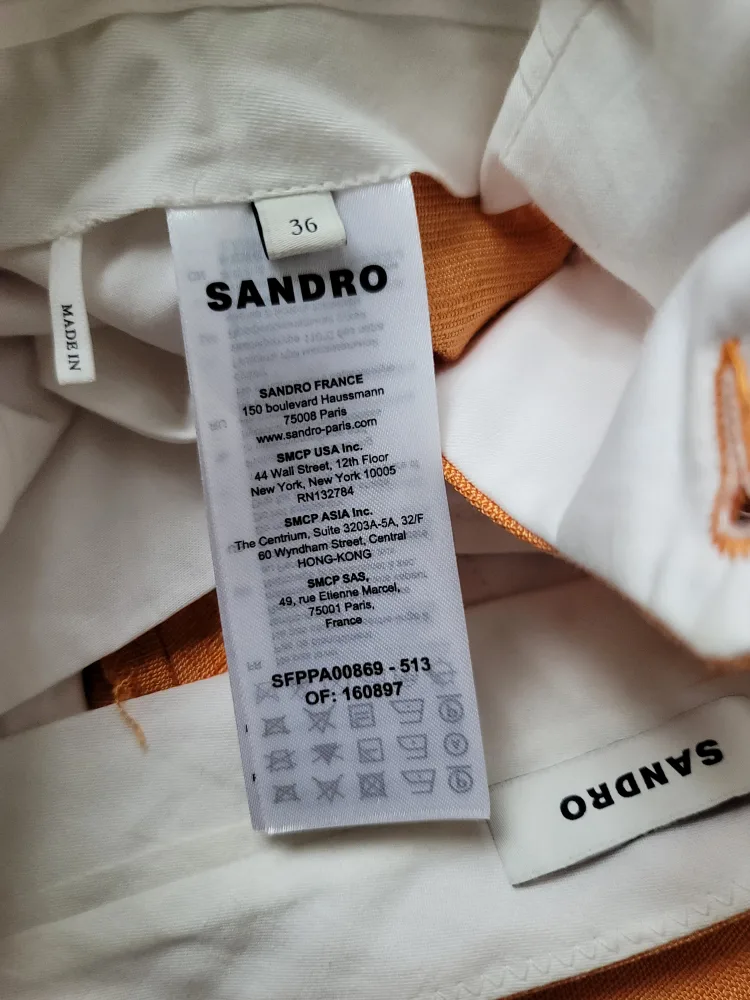SANDRO Women's Orange Flare Trousers Size 36 image indicator(3)