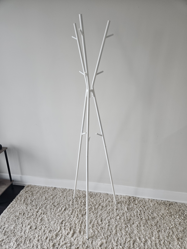 White Coat Rack Stand