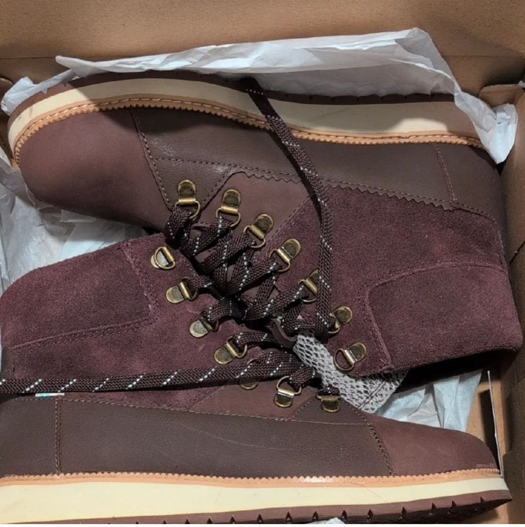 TOMS Women's Brown Leather Hiking Boots Size 8 image indicator(2)