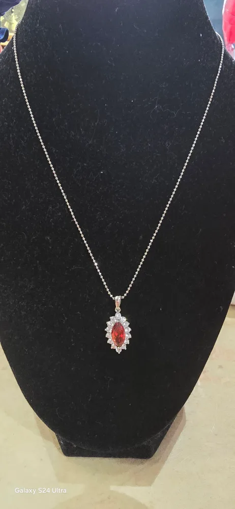 Isabella M. Red Gemstone Necklace thumbnail