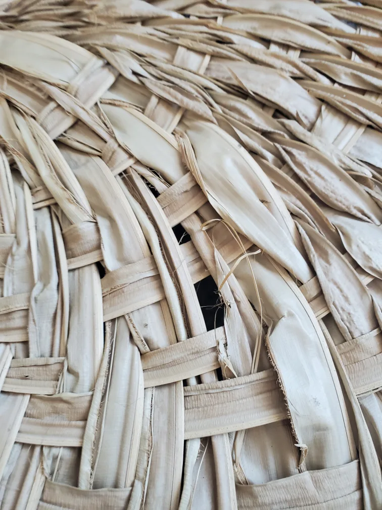 Vintage Large Woven Palm Leaf image indicator(7)