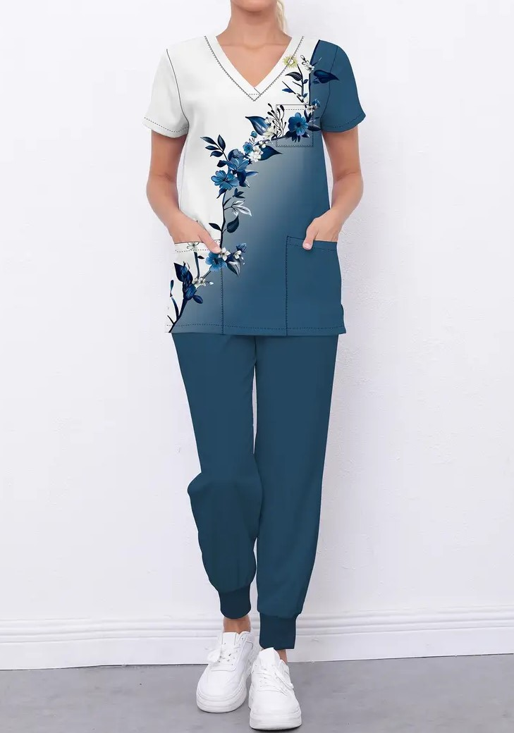 Floral Print Scrub set for women,  Uniform for hospital