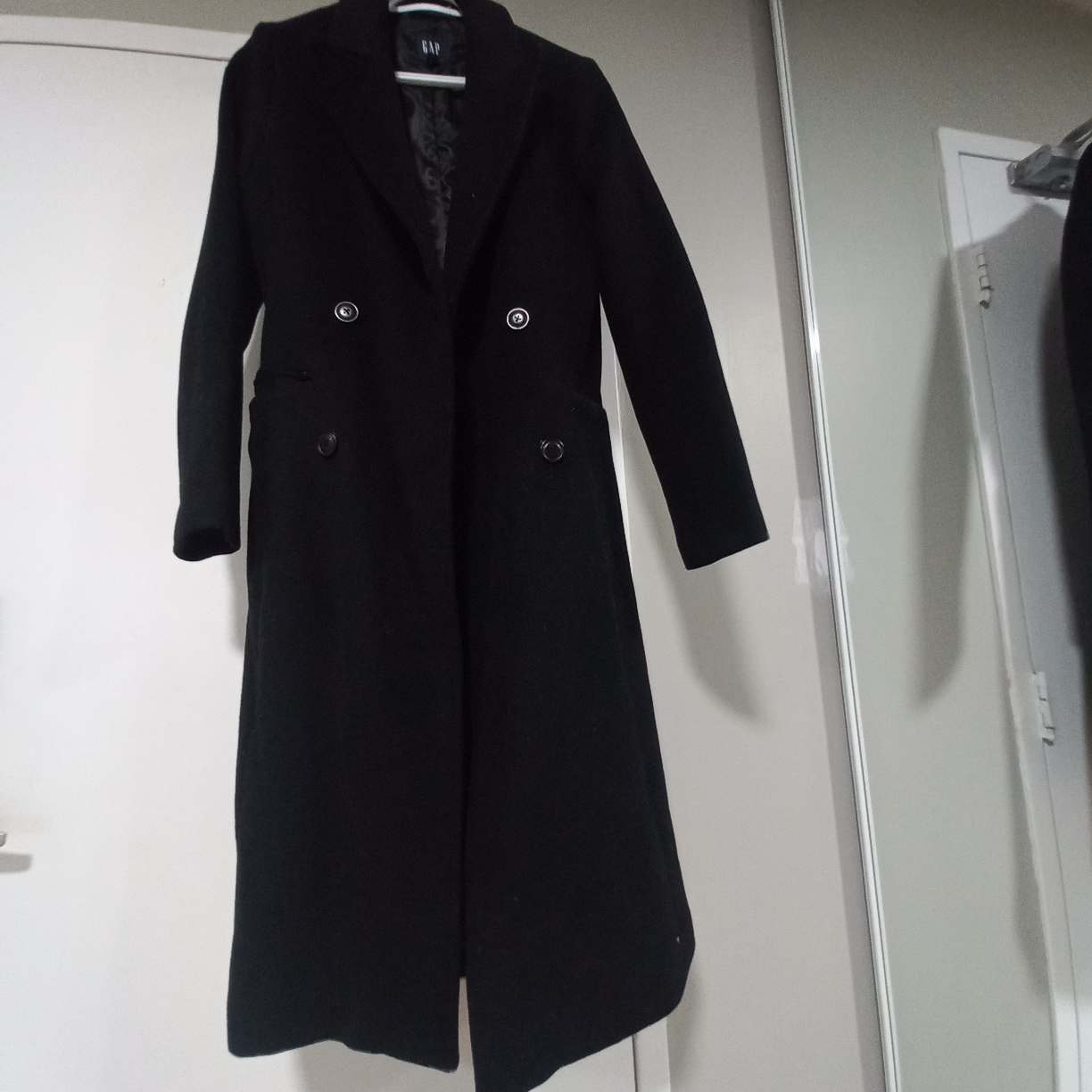 GAP Black Double-breasted Peacoat - XS
