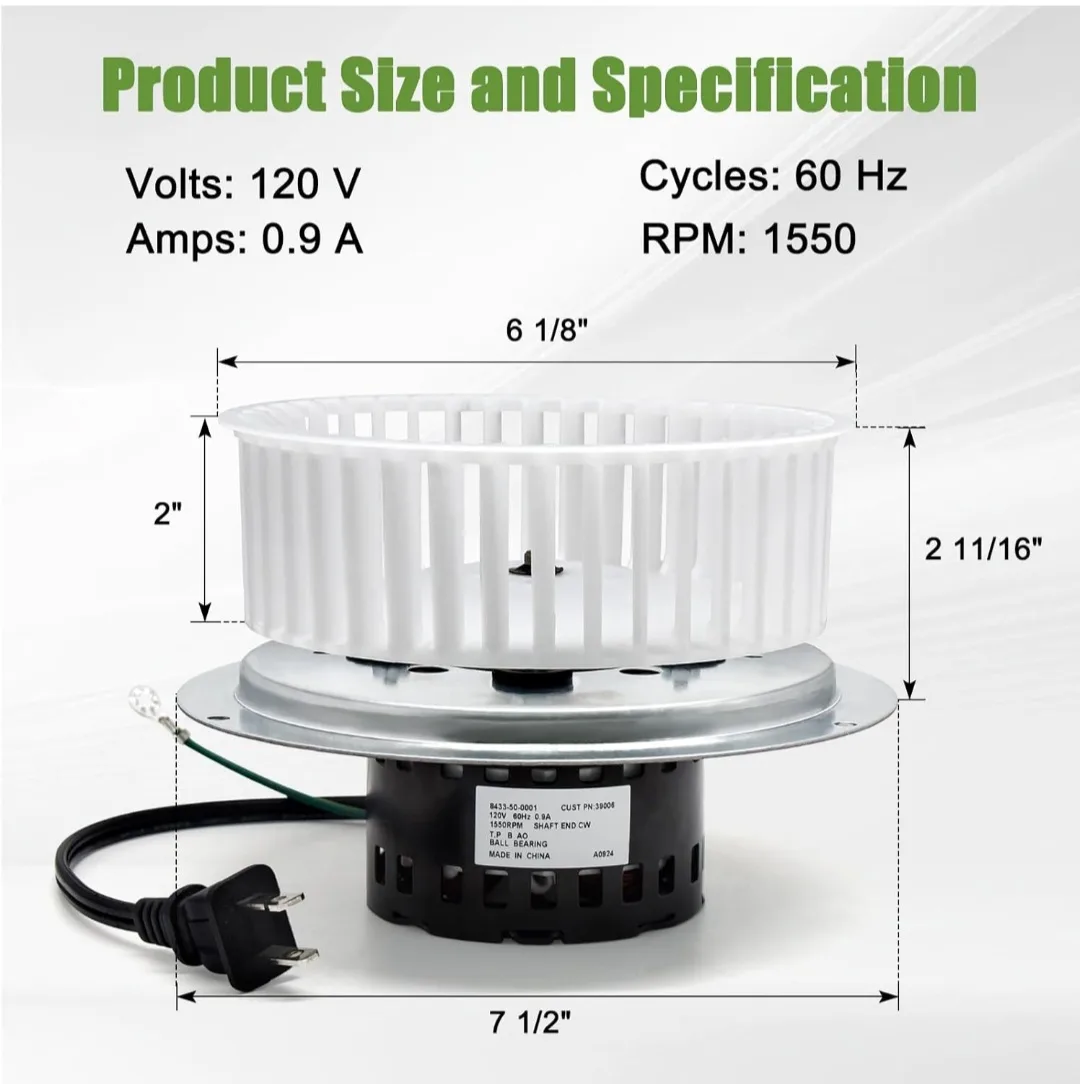 Bathroom EXHAUST FAN MOTOR, NUTONE QT100, QT110, QT9093WH Series image indicator(2)