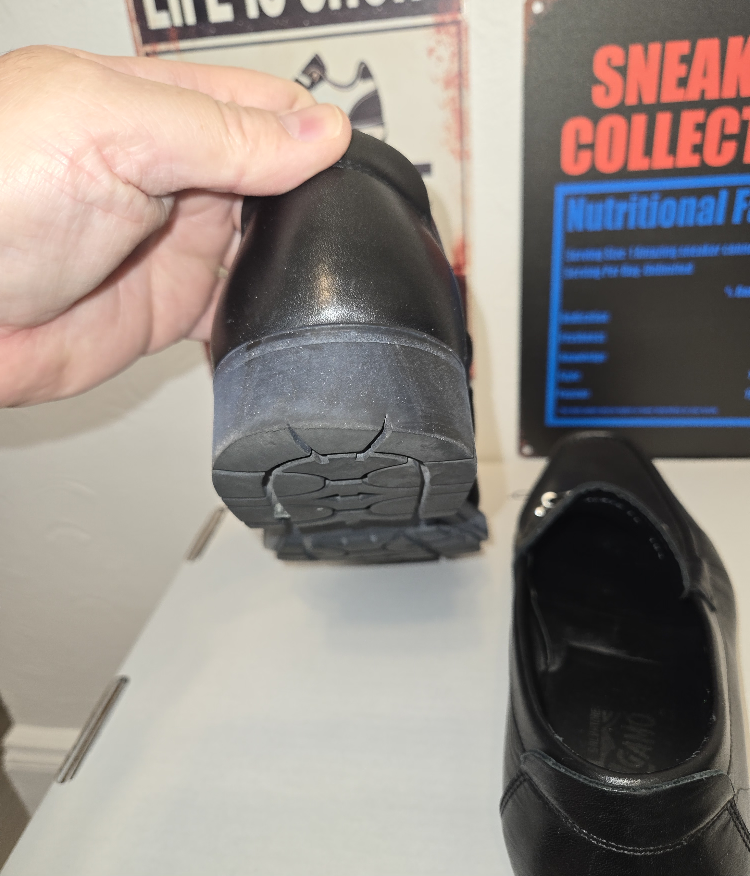 Salvatore Ferragamo Mens Black Leather Loafers Sz 10.5 - photo 5