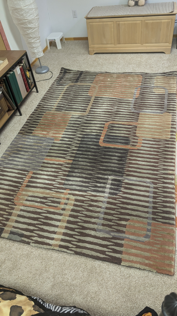 Modern Abstract Wool Area Rug 5x8 - photo 2