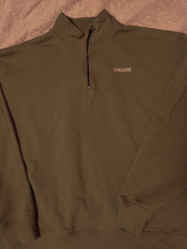 Gymshark Olive Green Quarter Zip Sweatshirt
