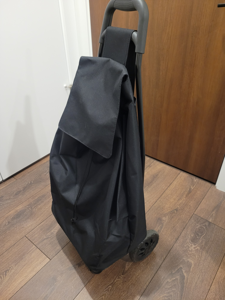 Black Shopping Cart with Collapsible Design