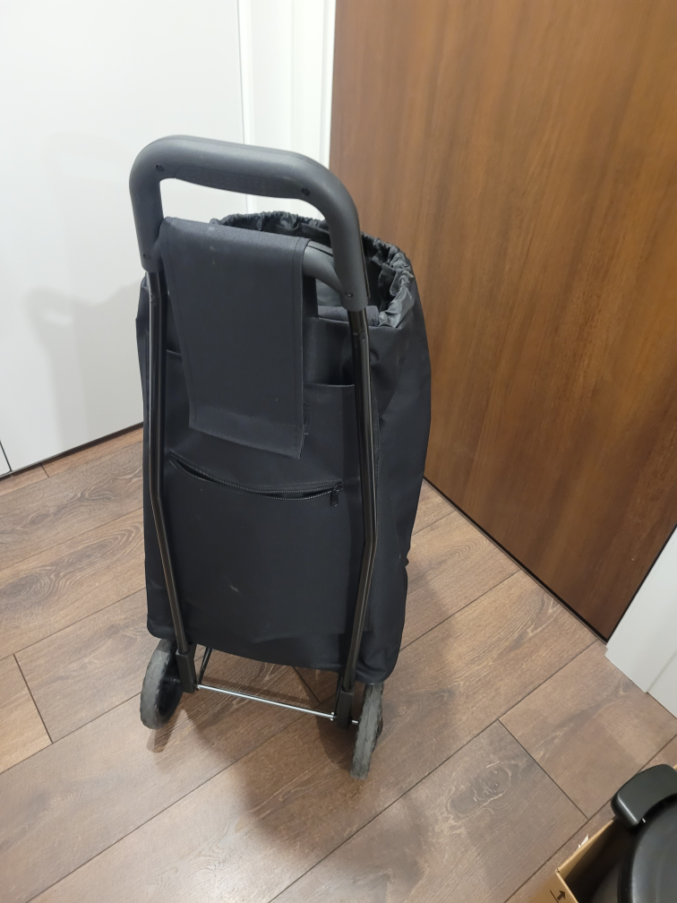 Black Shopping Cart with Collapsible Design - photo 2