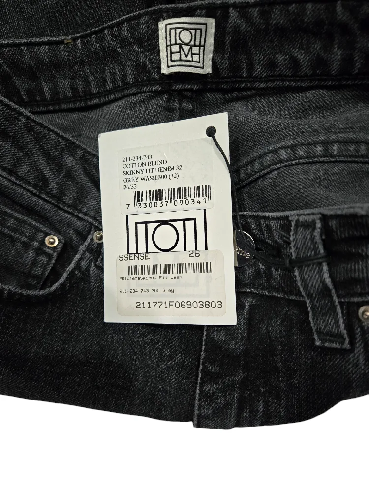 BNWTT Totême Standard New High-Waist Grey Skinny Jeans Size 26 image indicator(9)