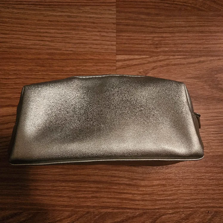 Silver Cosmetic Bag with Floral Embroidery image indicator(2)