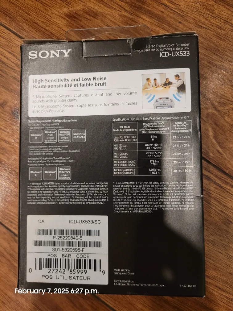 Sony ICD-UX533 Digital Voice Recorder image indicator(2)