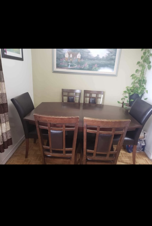 7-Piece Dark Brown Dining Set - photo 2