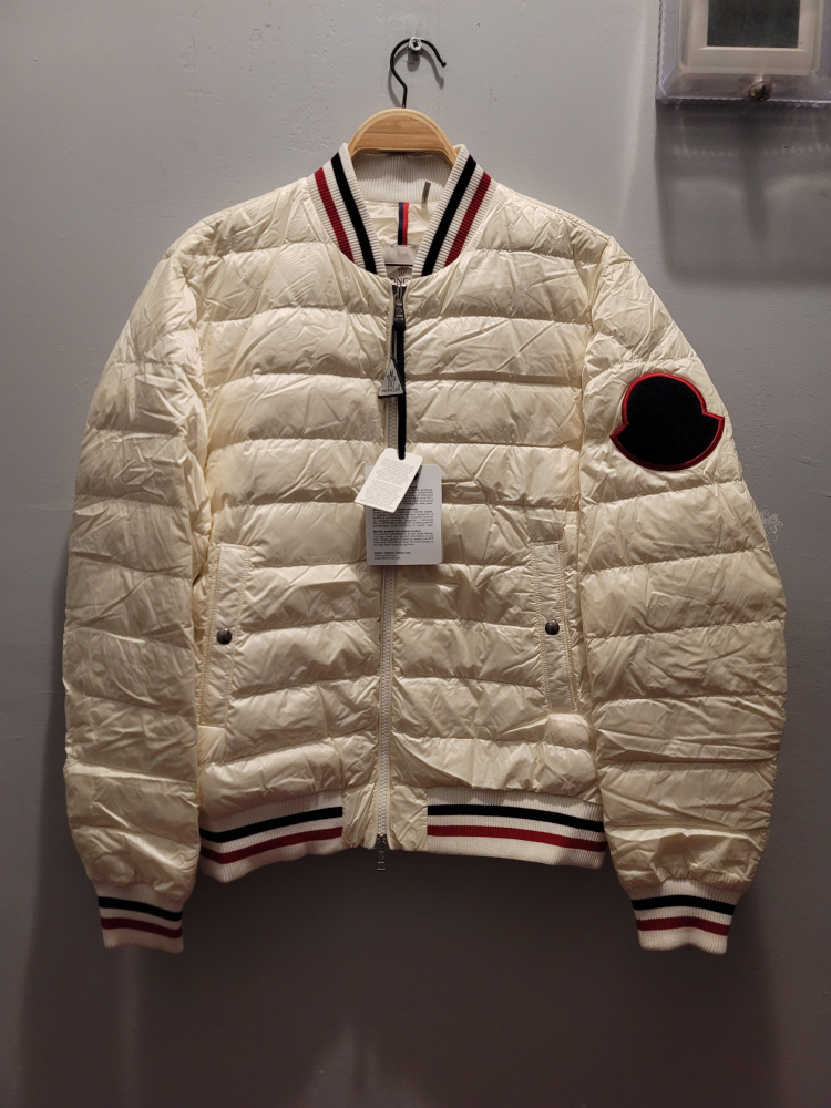 Men's Moncler Off-White Down Puffer Jacket Size Mens 6 (XL)