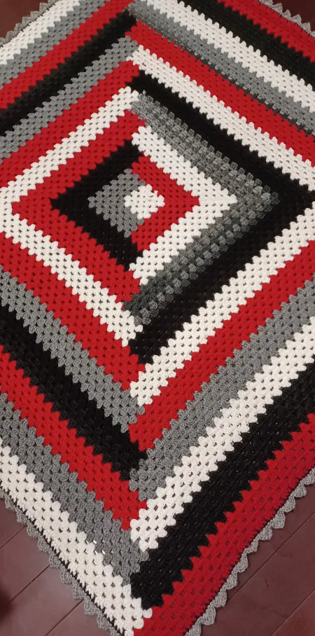 Handmade Granny Square Crochet Throw Blanket image indicator(2)