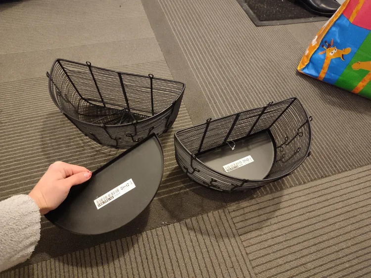 IKEA Black Wire Wall Baskets (Set of 2) thumbnail