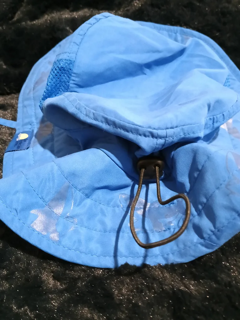 🏈 Kids' Blue UPF 50+ Sun Hat with Sharks image indicator(2)