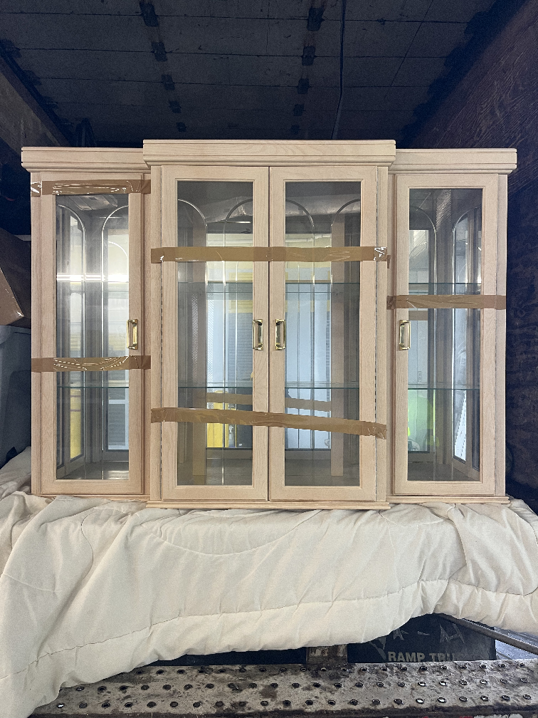 Vintage Wooden Cabinet & Hutch Set