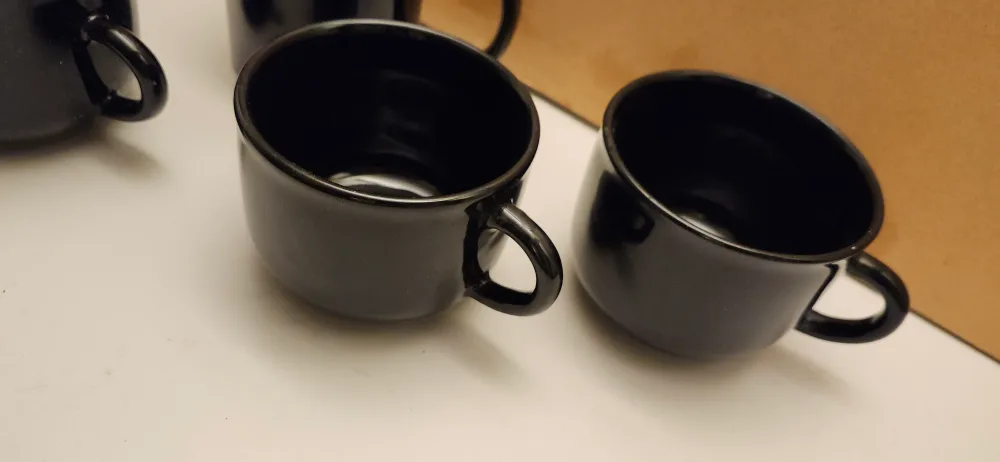 Set of 5 Black  Mugs never used image indicator(4)