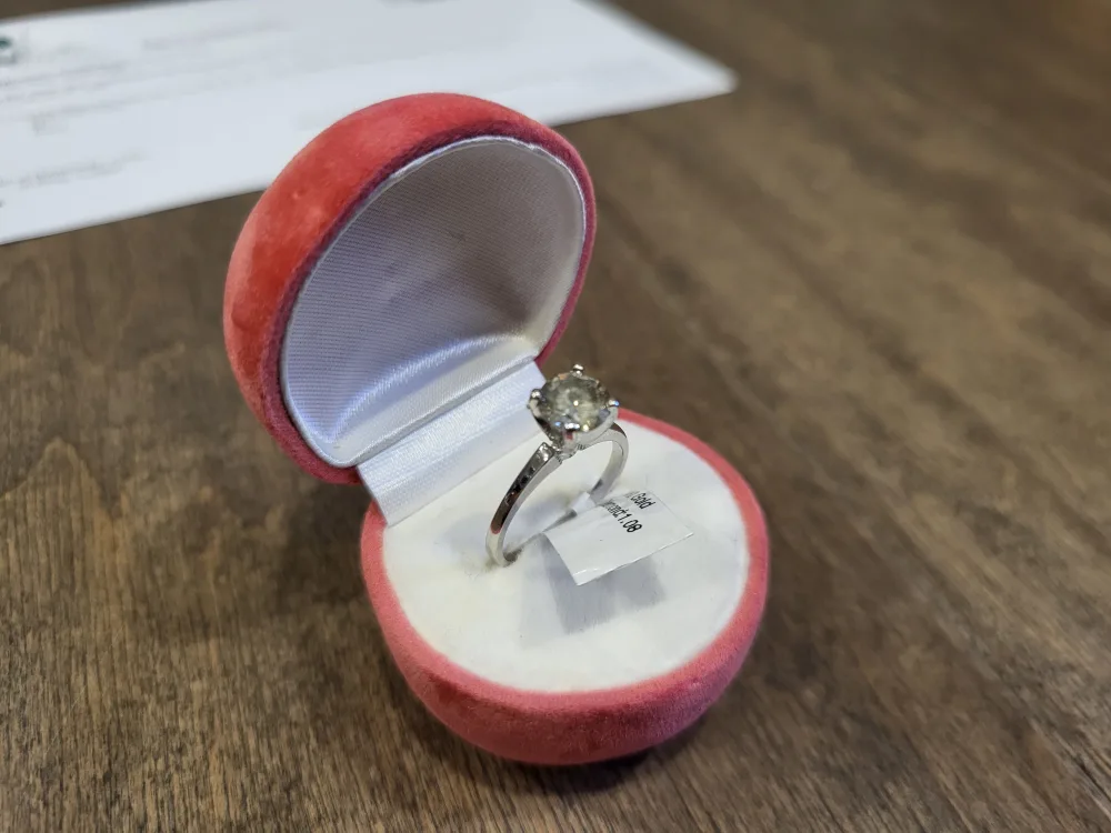 14K White Gold Natural Diamond Ring, 1.08 Carat image indicator(4)