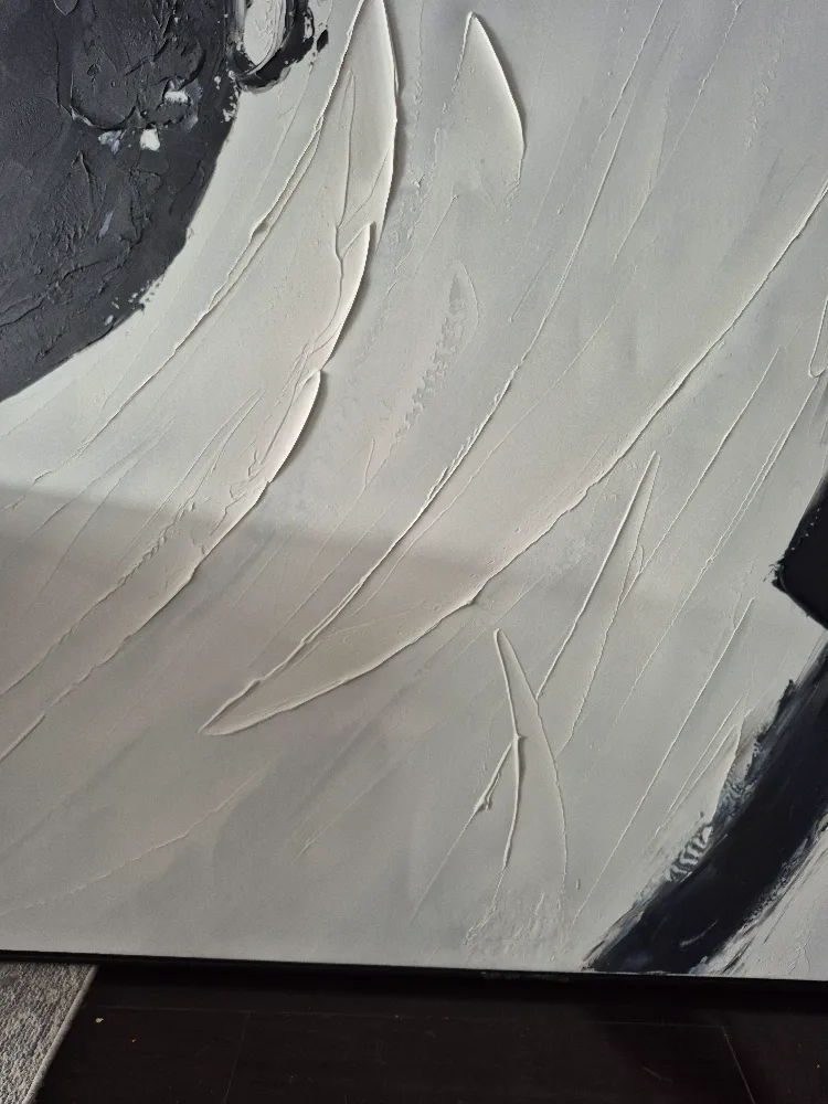 Large Abstract Canvas Wall Art - Grey and White image indicator(2)