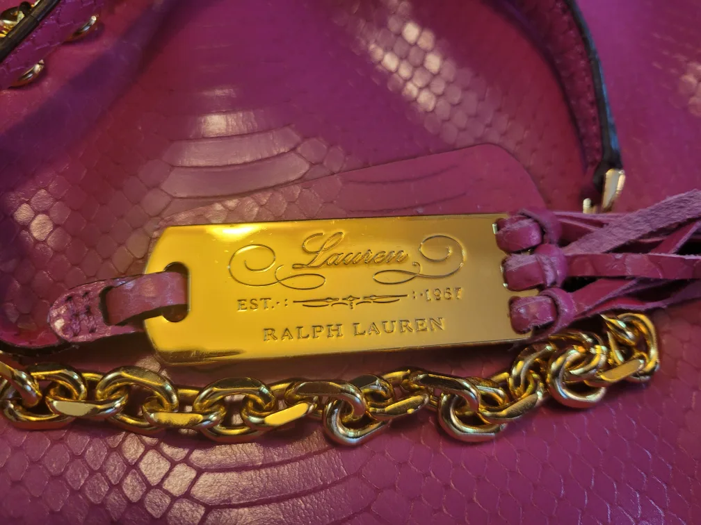 Ralph Lauren Pink Snakeskin Crossbody Bag image indicator(3)
