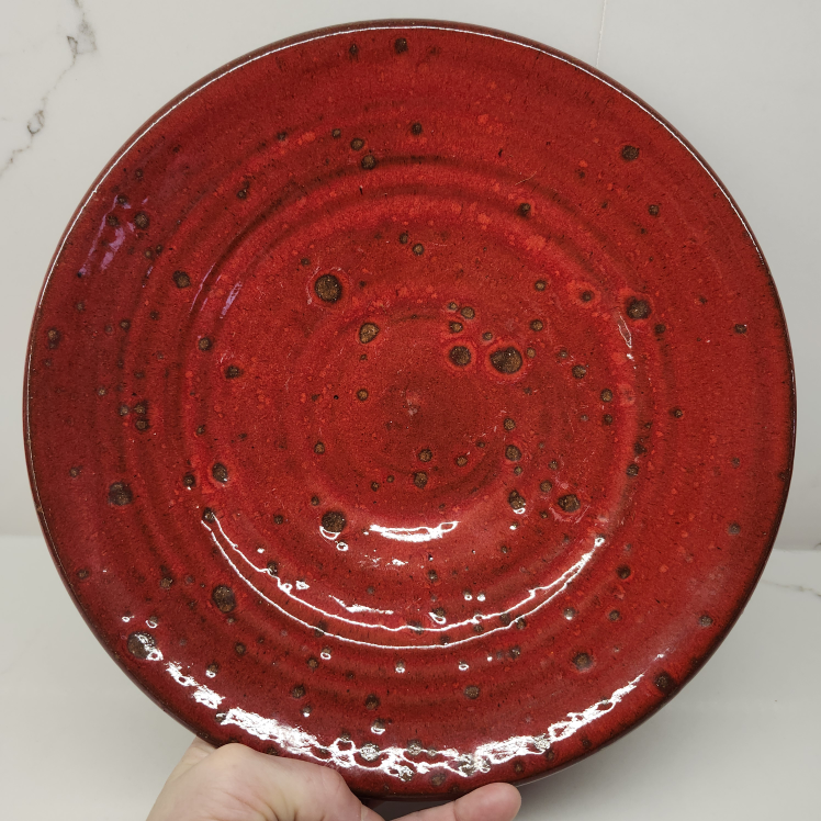 Unique Large Red Ceramic Platter/Bowl
