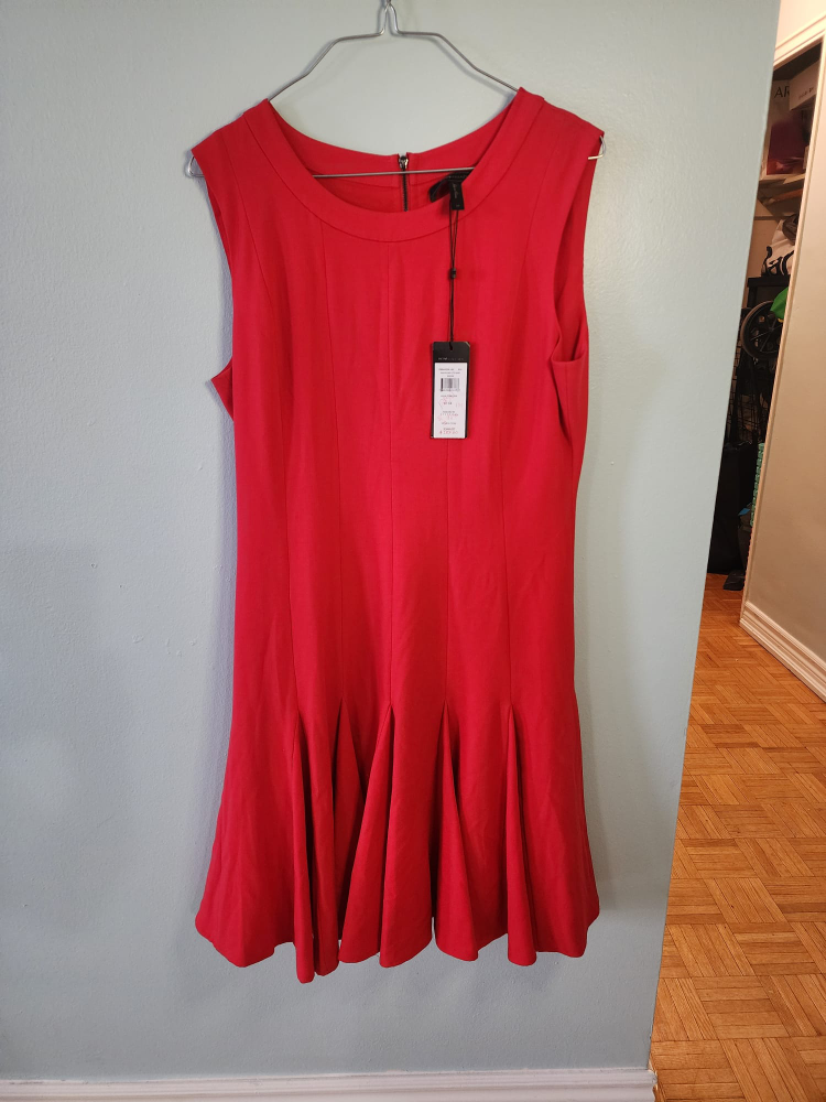 BCBGMAXAZRIA Red Sleeveless Fit and Flare Dress - Size 10