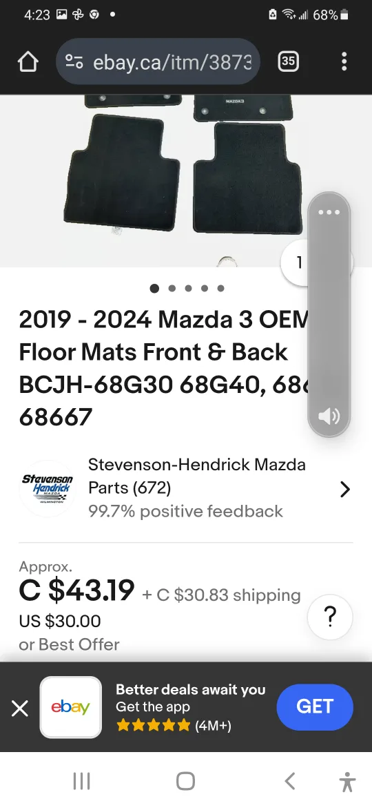 Mazda 3 Floor Mats - Set of 4 image indicator(6)