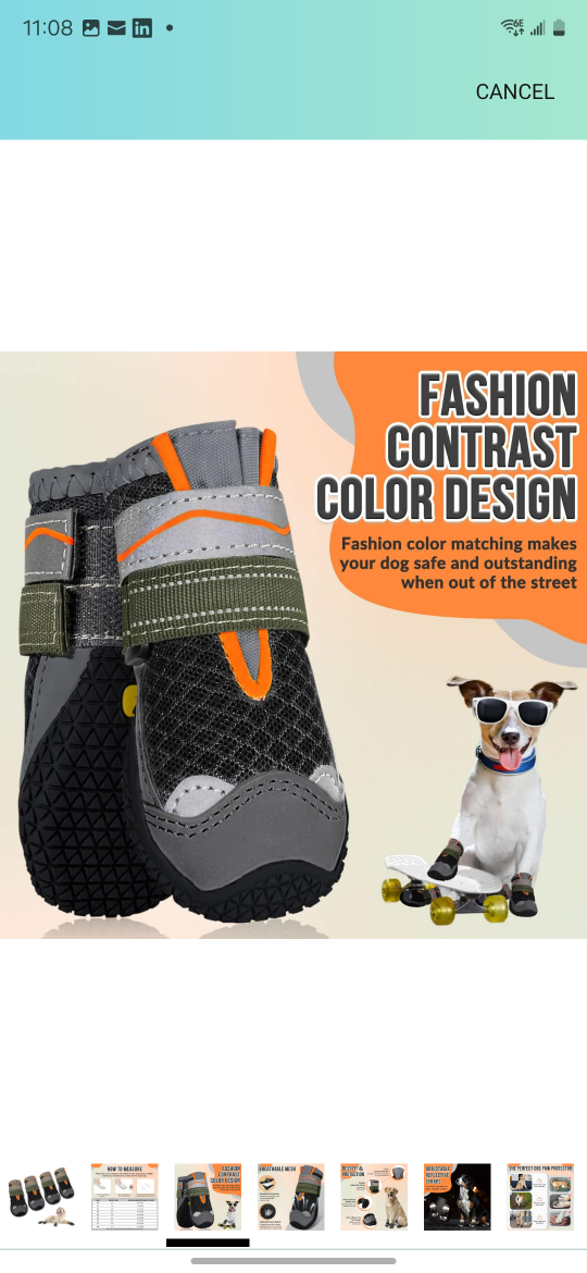 Dog Boots Size 8 - Black - Set of Four - photo 4